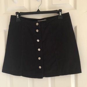 Black jean mini skirt